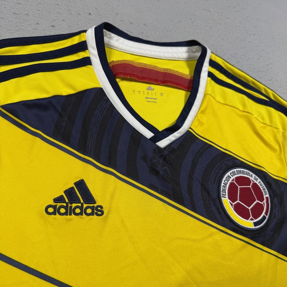 Adidas Colombia Home Soccer Jersey Small Yellow Climacool Futbol Shirt